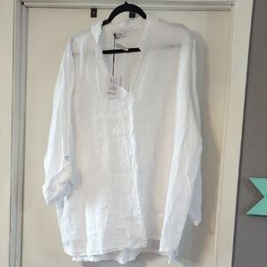 Classic White Linen Blouse